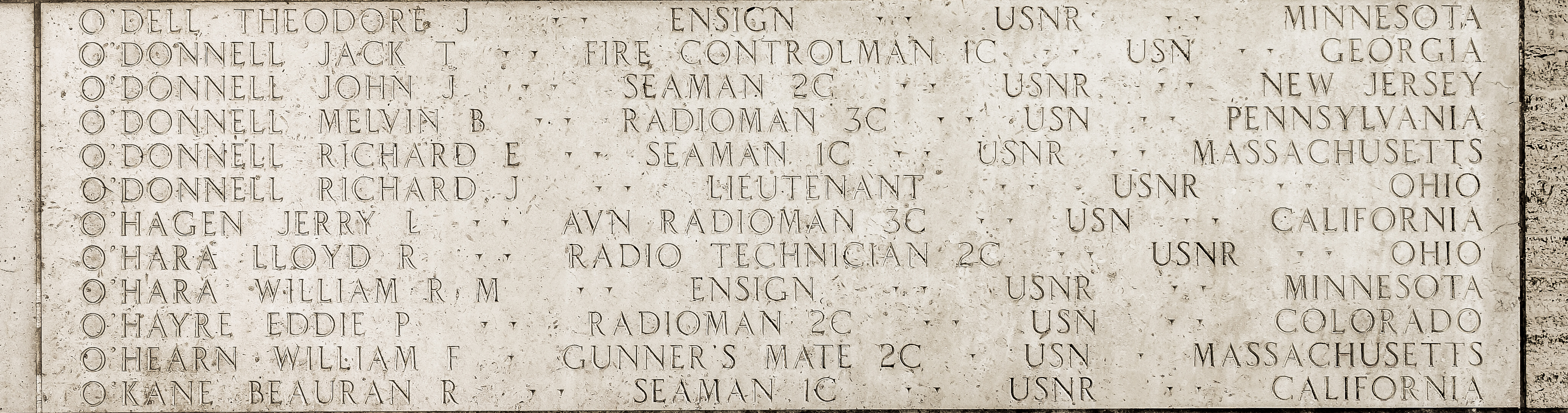 Melvin B. O'Donnell, Radioman Third Class